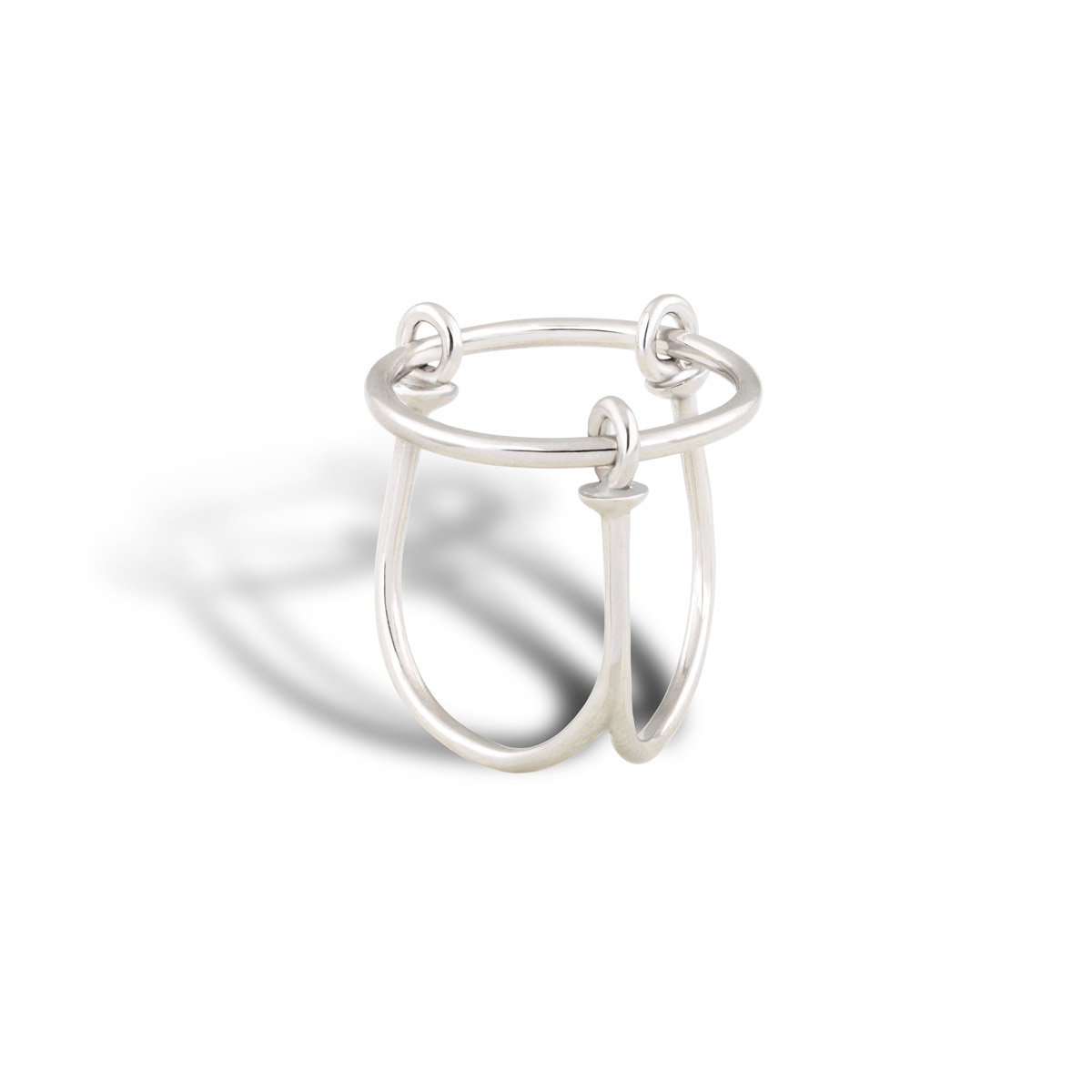 انگشتر نقره دایره تو خالی متحرک گالری طلا پرسته