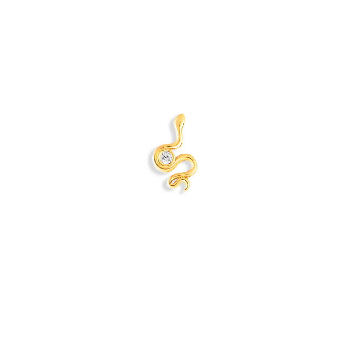 گوشواره طلا تک لنگه مار تک لونا گالری طلا پرسته